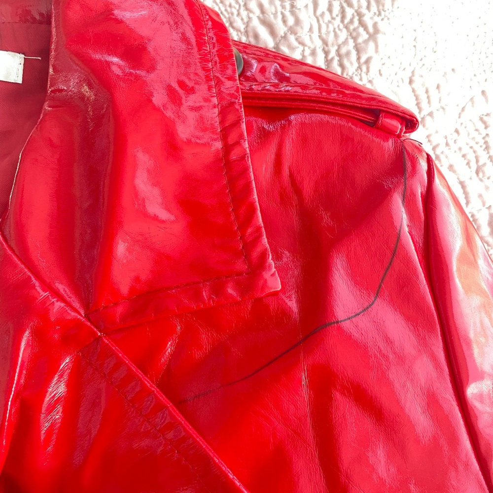 Vivetta Lacquer Red vinyl trench coat patent oversized latex rain trapeze Nerly - Picture 13 of 17